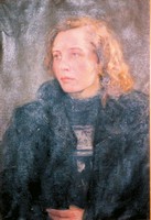 Портрет Галины Кабановой. Автор — Михаил Сергиенко.  Х. м., 1954