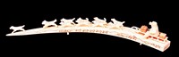 Вуквутагин. Композиция «Собачья упряжка». Уэлен. 1958 г. Моржовый клык, резьба, гравировка, тонировка