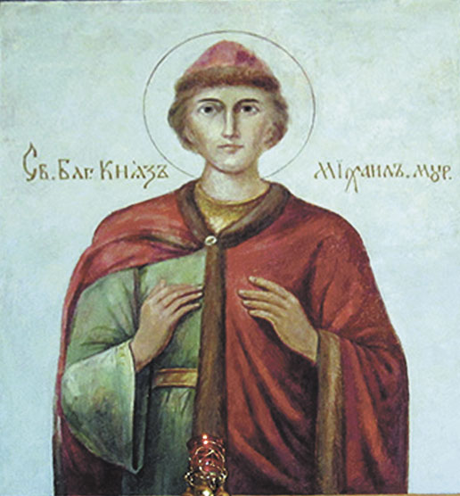 Святой благоверный князь Михаил Муромский. Фреска после реставрации