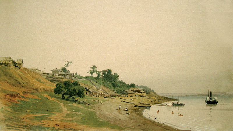 Хабаровка. Рисунок Ф.Ф. Баганца. 1866 