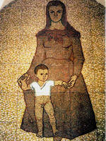 Родина-мать. Фрагмент мозаики в зале Дворца культуры и науки судостроителей Комсомольска-на-Амуре