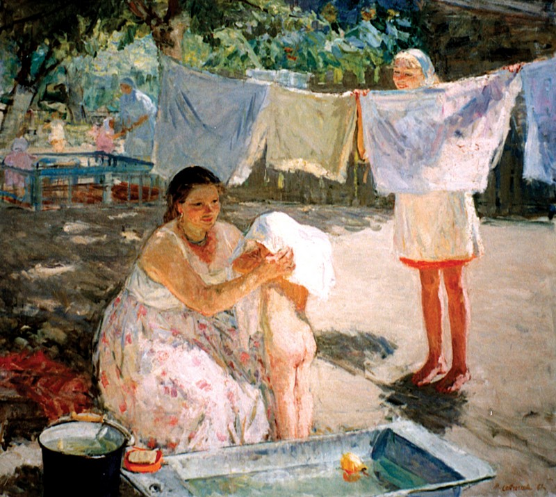 Савченкова М.В. (Р. 1917). «Полдень в яслях». Х.м. 1961
