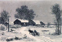 Первый снег. 1892. Бумага, офорт.  ДВХМ