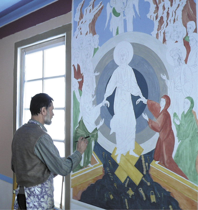 Создание  росписи «Сошествие во ад» в алтаре храма Благовещения Пресвятой Богородицы в п. Нелькан.  2010