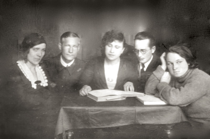 Н. Мастаченко, Д. Сугробкин, И. Михайлова, М. Тебнев, М. Протасова. 1950-е 